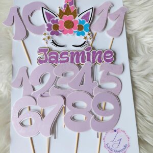 Koogitopper "Nimi ja ükssarvik" komplektis minisünnipäevadega.