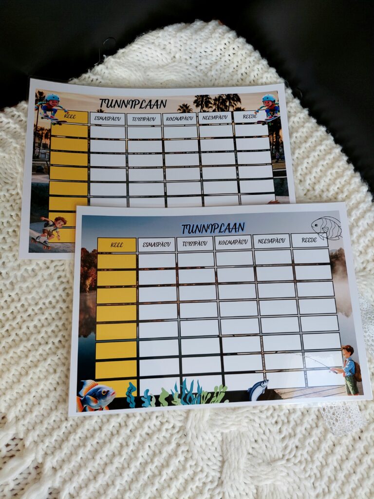 Lamineeritud tunniplaan