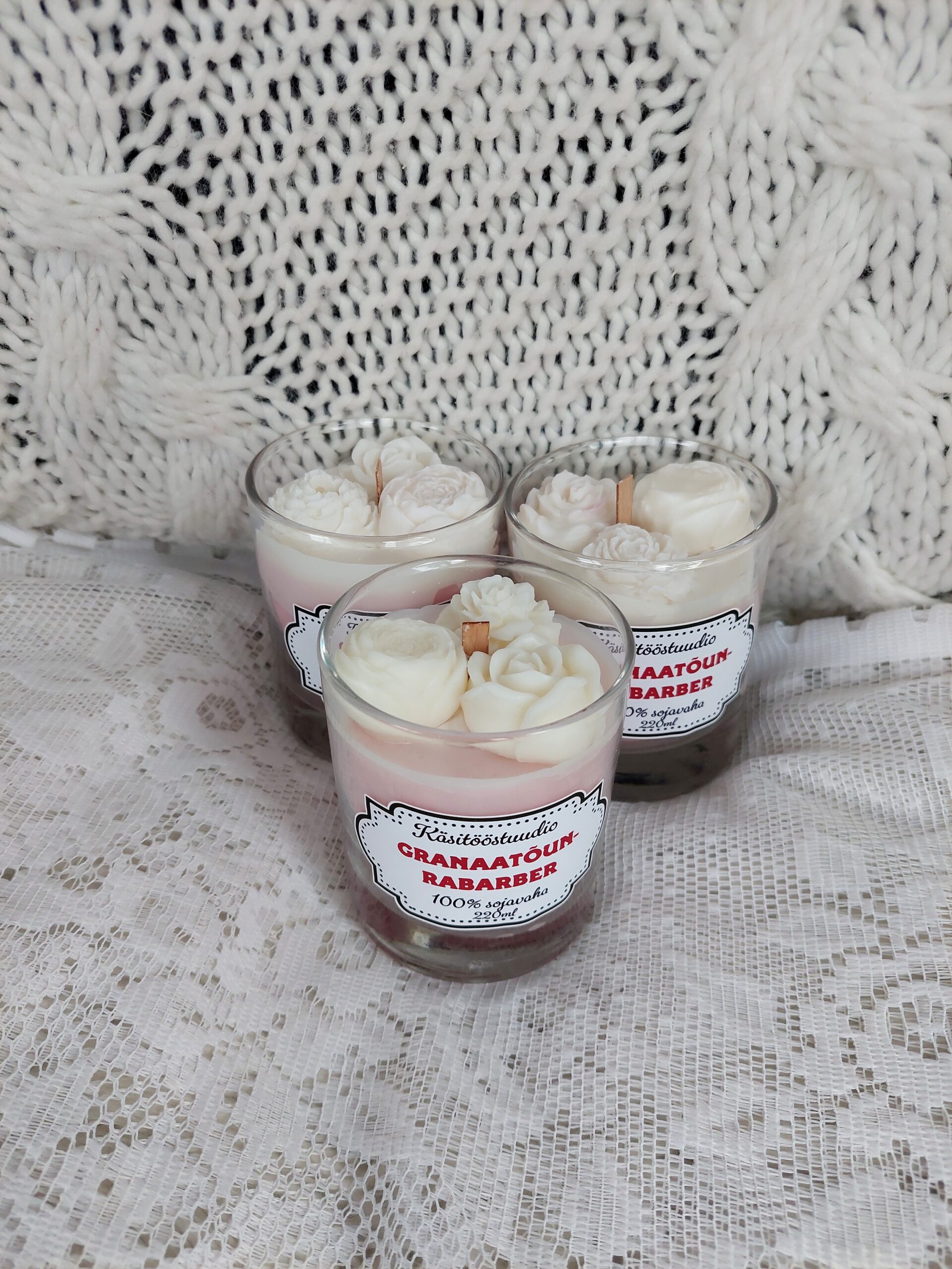Käsitööküünal Granaatõun-rabarber - Image 4