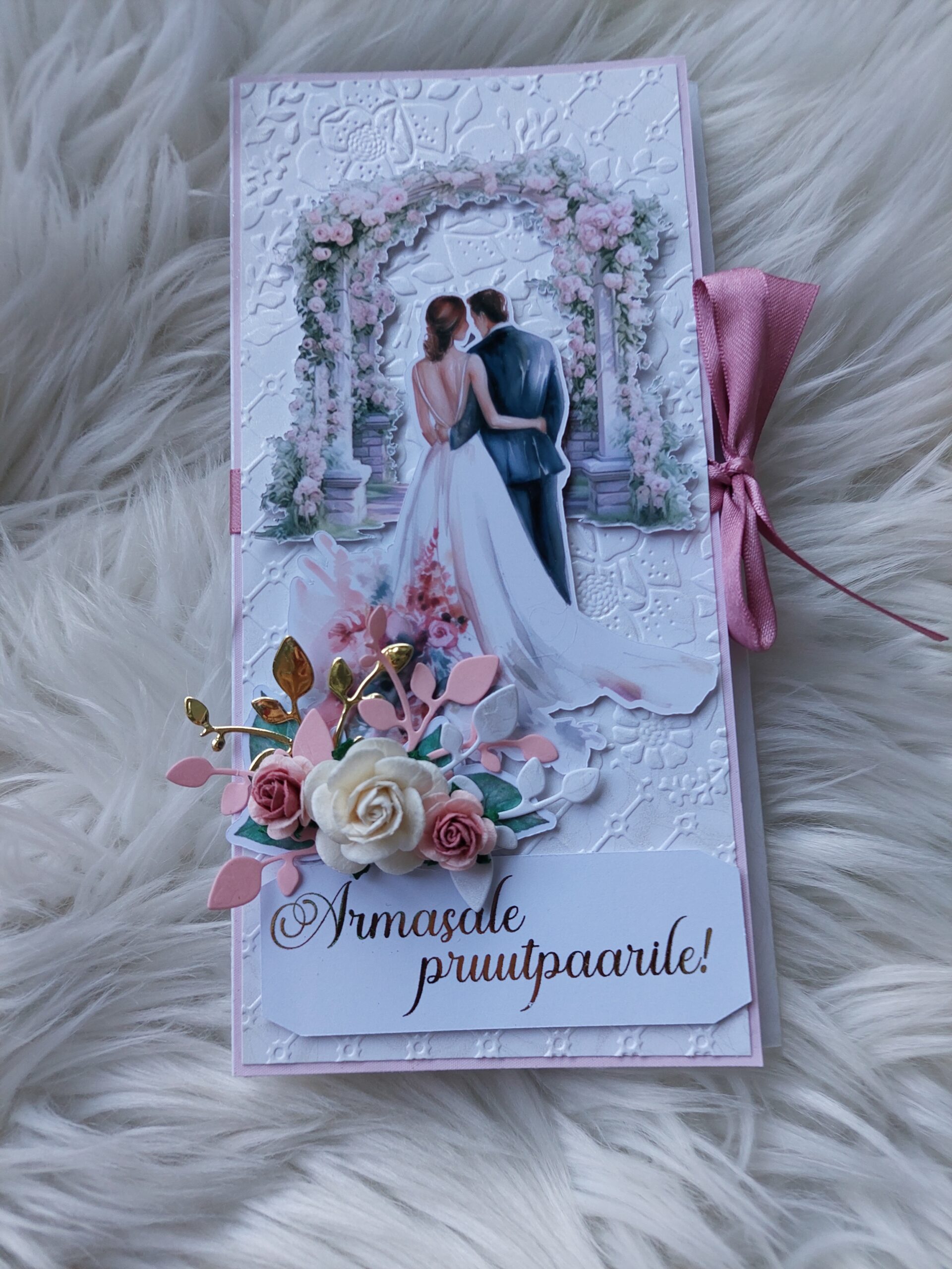 Õnnitluskaart pulma "Vanaroosa"